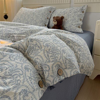 Set di biancheria da letto in cotone spazzolato retrò in stile francese-